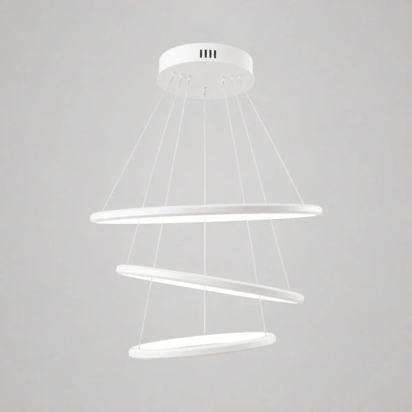 Moderne LED-Pendelleuchte Orbit No.3 50 cm Weiß 3000K mit Fernbedienung LEDesign