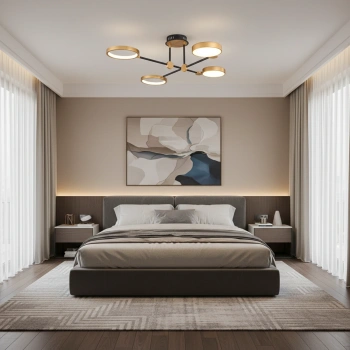 Led Helios gold schwarz moderne Deckenlampe für Wohnzimmer und Schlafzimmer