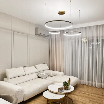 Moderne LED-Pendelleuchte Orbit S No.3 80 cm Gold 3000K mit Tuya LEDesign