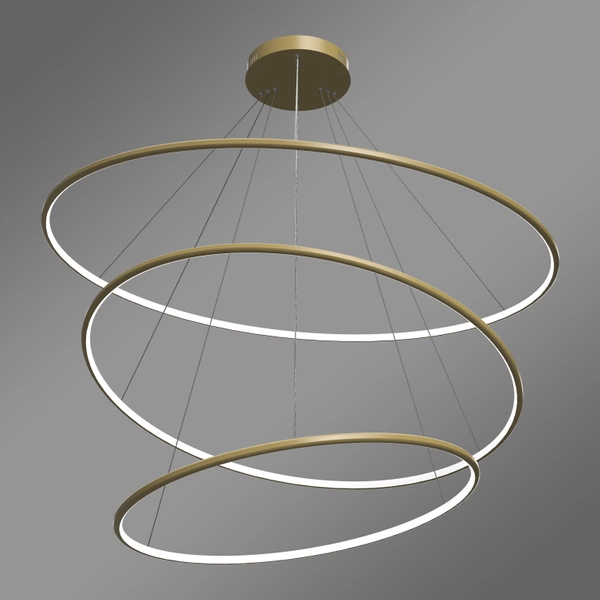 Moderne LED-Pendelleuchte Orbit No.3 120 cm Gold 4000K mit Fernbedienung LEDesign