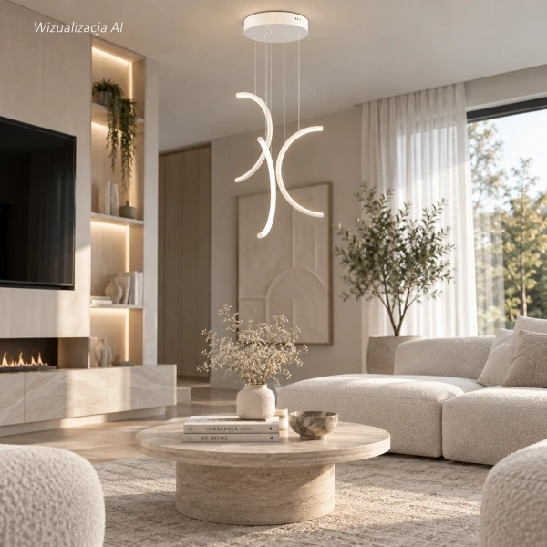 Moderne Pendelleuchte Led Moon No.3 40 cm Weiß 3000K | LEDesign