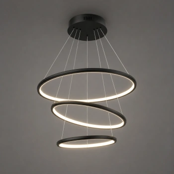 Moderne LED-Pendelleuchte Orbit No.3 50 cm Schwarz 3000K LEDesign