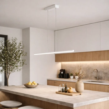 Moderne LED-Pendelleuchte LINE 80 cm Weiß 3000K LEDesign