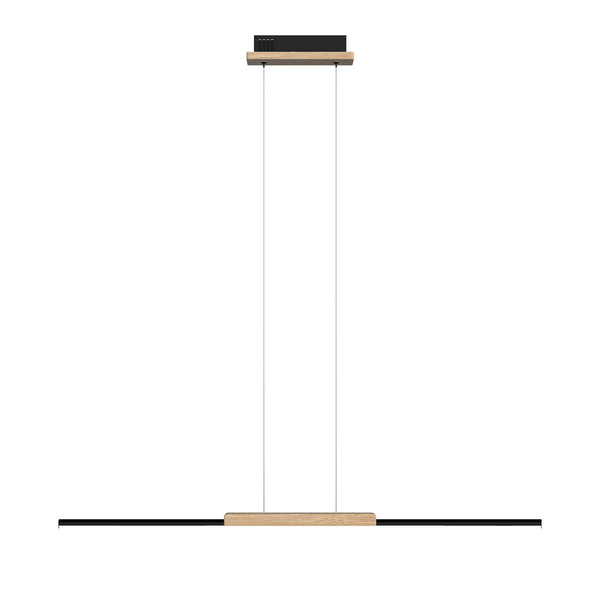 LED LINE Hängeleuchte 100 cm schwarz mit Eiche, 4K neutral LEDesign