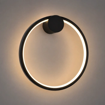 Moderne LED-Wandleuchte Moon 30 cm Schwarz 3000K LEDesign