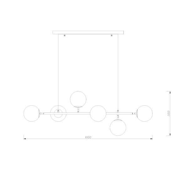 Lunaris 6 Classic gold - eine moderne Deckenleuchte für elegante Innenräume