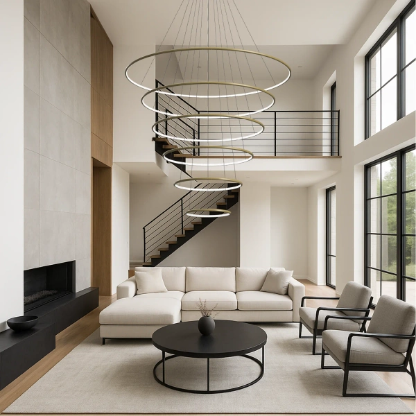 Moderne LED-Pendelleuchte Led Orbit No.6 150 cm Gold 3000K LEDesign