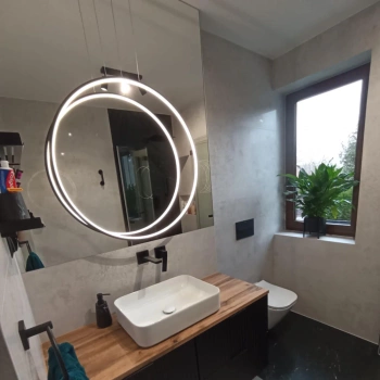 Moderne Pendelleuchte Led Moon 80 cm Schwarz, mit Fernbedienung, 4000K | LEDesign