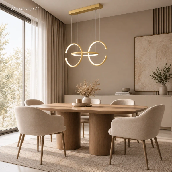 Moderne LED Pendelleuchte Celestial No 3  gold mit Tuya App 3000K LEDesign