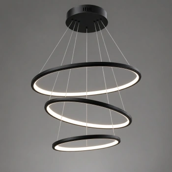 Moderne LED-Pendelleuchte Orbit No.3 50 cm Schwarz 4000K LEDesign