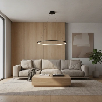 Moderne LED-Hängeleuchte Orbit No.1 100 cm Schwarz 4000K LEDesign