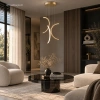 Moderne Pendelleuchte Led Moon No.3 40 cm Gold mit Fernbedienung 4000K LEDesign