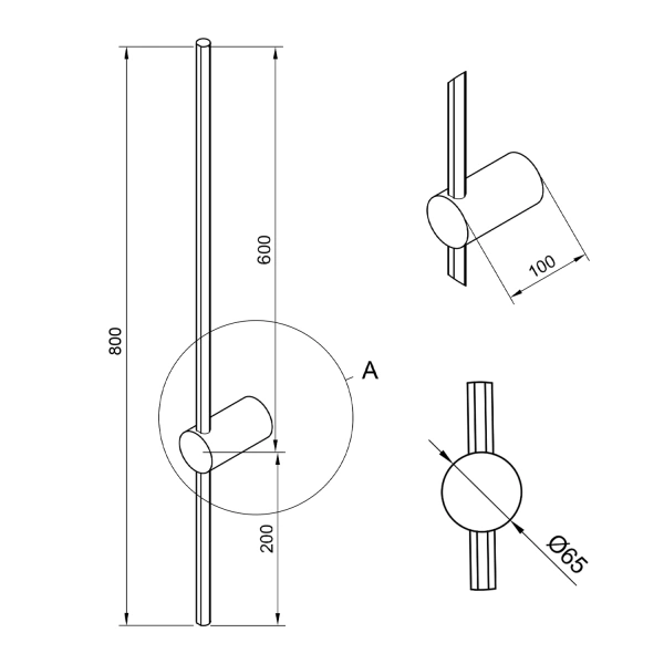Moderne LED-Wandleuchte Line 80 cm Weiß 4000K elegantes Wandlicht LEDesign