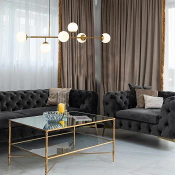 Lunaris 6 Classic gold - eine moderne Deckenleuchte für elegante Innenräume