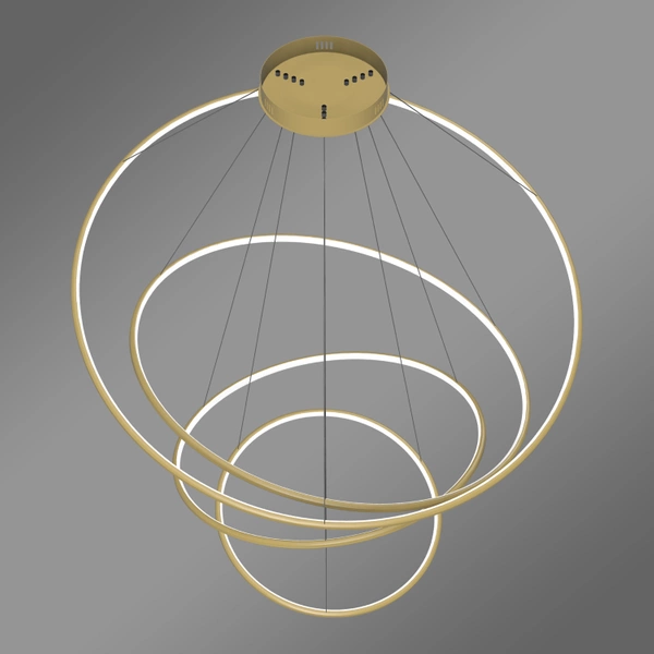 Moderne LED-Pendelleuchte Orbit No.4 120 cm Gold 4000K mit Fernbedienung LEDesign