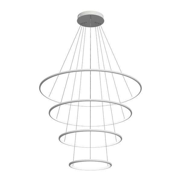 Moderne LED-Pendelleuchte Orbit No.4 100 cm Weiß – variable Lichtfarbe, Fernbedienung LEDesign