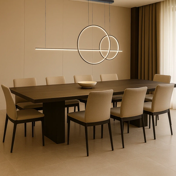 Moderne LED-Pendelleuchte Geometrik No.4 60/40 cm Schwarz 4000K LEDesign