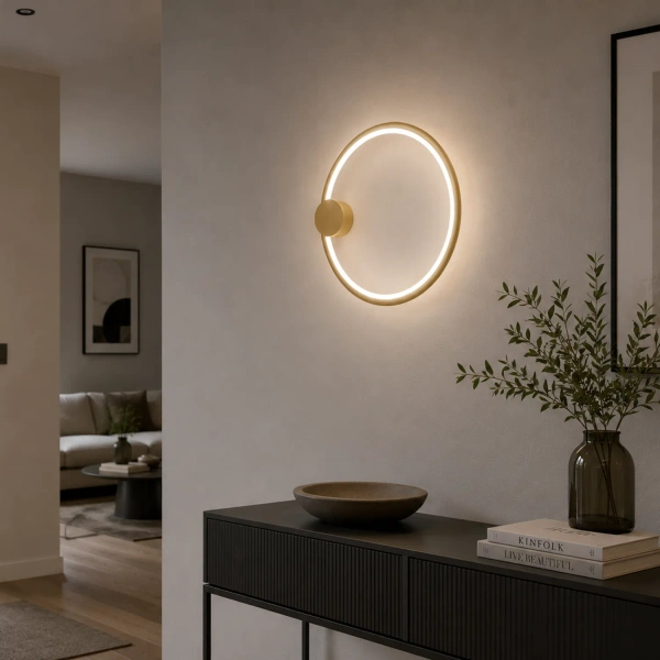 Moderne LED-Wandleuchte Moon 30 cm Gold 3000K LEDesign