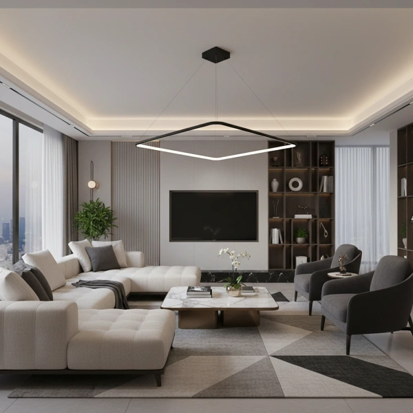 Pendelleuchte Led Quadrum No.1 120 cm Schwarz 4000K mit Fernbedienung LEDesign