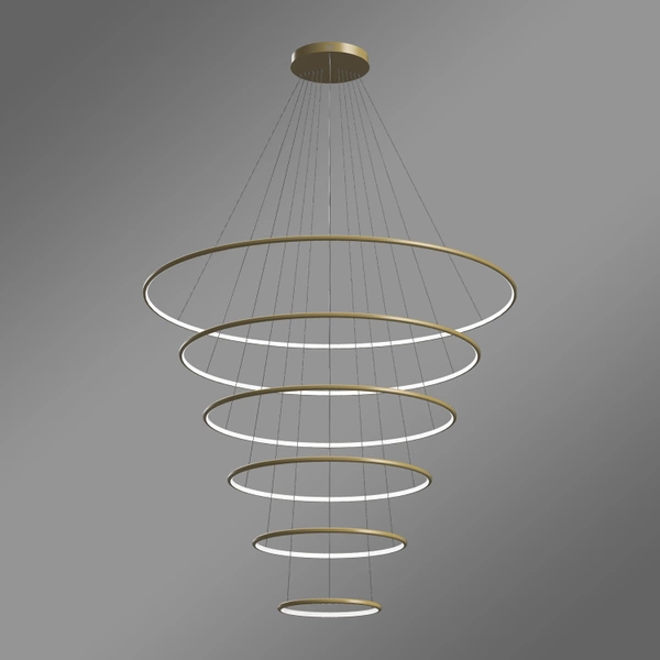 Moderne LED-Pendelleuchte Led Orbit No.6 150 cm Gold 4000K mit Fernbedienung LEDesign
