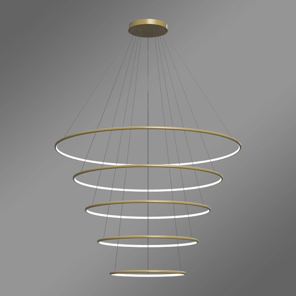 Moderne LED Pendelleuchte Orbit No.5 150 cm gold 3000K mit Fernbedienung LEDesign