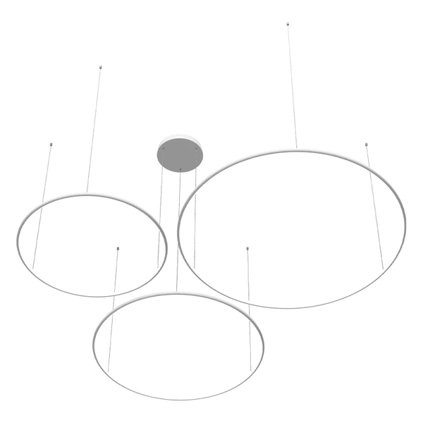 Moderne LED-Pendelleuchte Orbit S No.3 120 cm Weiß 3000K mit Fernbedienung LEDesign