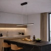 Moderne LED-Pendelleuchte Line 80 cm Schwarz 3000K mit Fernbedienung LEDesign