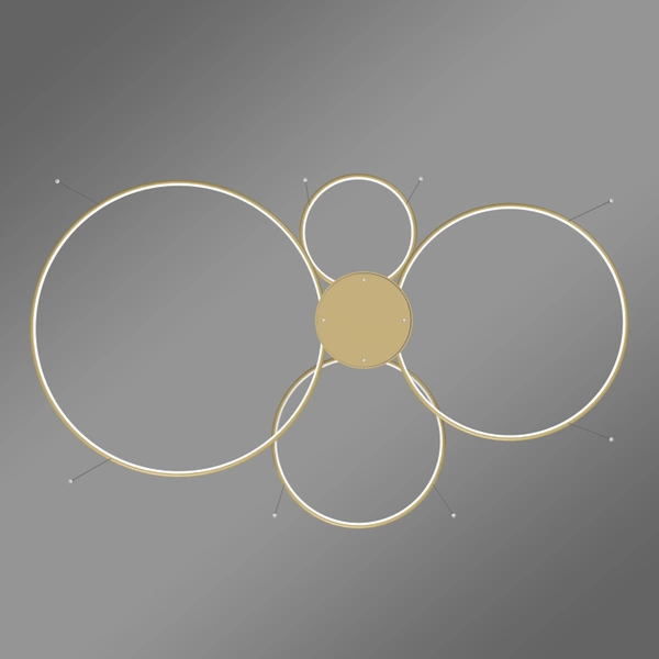 Moderne LED-Pendelleuchte Orbit S No.4 100 cm Satin Gold 3000K mit Tuya LEDesign