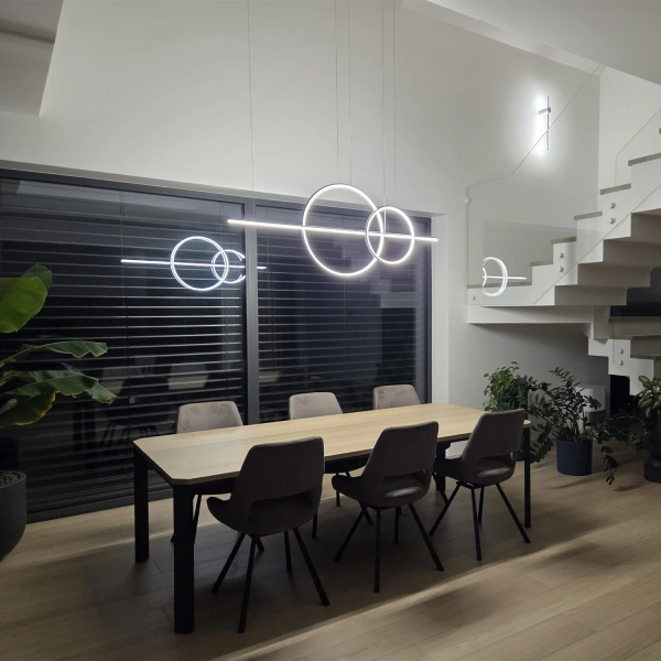 Moderne LED-Pendelleuchte Geometrik No.4 60/40 cm Schwarz 4000K LEDesign