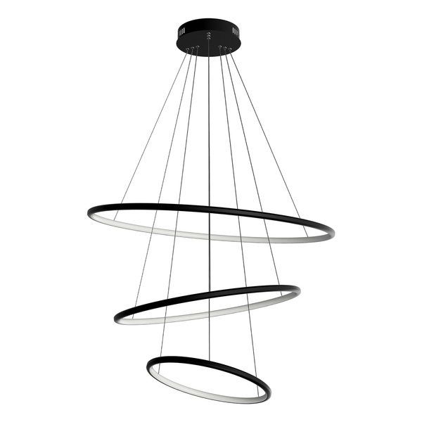 Moderne LED-Pendelleuchte Orbit No.3 80 cm Schwarz 3000K mit Tuya LEDesign