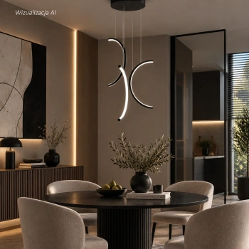 Moderne LED-Pendelleuchte Moon No.3 40 cm Schwarz 3000K mit Tuya App LEDesign