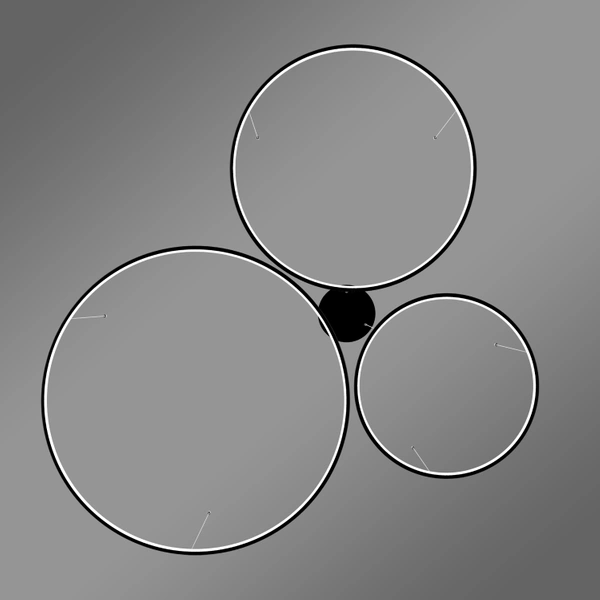 Moderne LED-Pendelleuchte Orbit S No.3 100 cm Schwarz 3000K mit Fernbedienung LEDesign