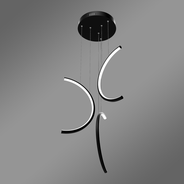 Moderne LED-Pendelleuchte Moon No.3 40 cm Schwarz mit Fernbedienung 3000K–6000K LEDesign
