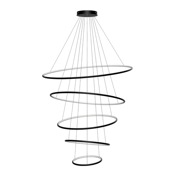 Moderne LED-Pendelleuchte Orbit No.5 120 cm Schwarz 3000K dimmbar LEDesign