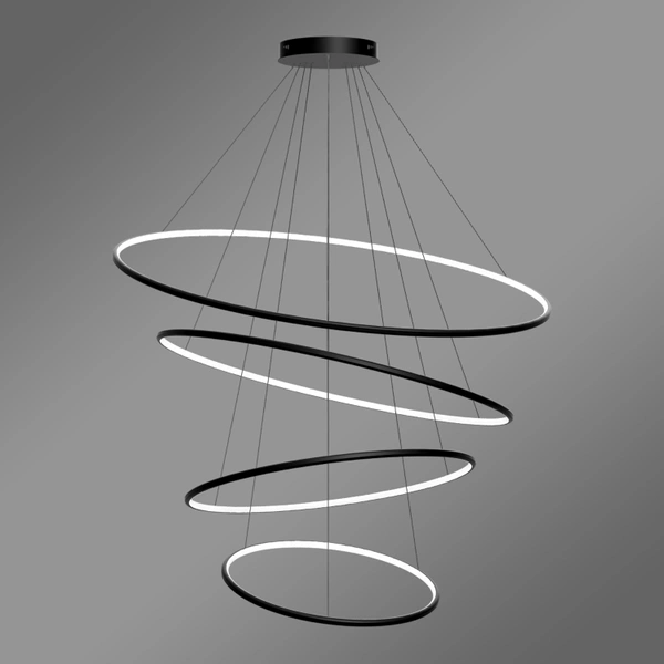 Moderne LED-Pendelleuchte Orbit No.4 120 cm Schwarz 3000K LEDesign