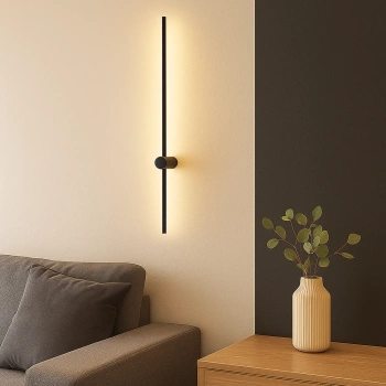 Moderne LED-Wandleuchte Line 100 cm Schwarz 4000K elegantes Wandlicht LEDesign