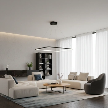Pendelleuchte Led Quadrum No.1 100 cm Schwarz 3000K mit Fernbedienung LEDesign