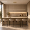 Moderne LED-Pendelleuchte Led Line 180 cm Weiß mit Fernbedienung 4000K LEDesign