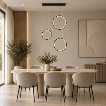 Moderne LED-Pendelleuchte Moon No.3 Schwarz 4000K mit Fernbedienung LEDesign